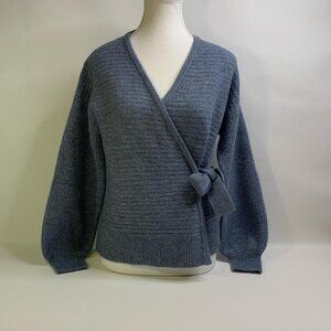Madewell Whitlock Wrap Cardigan – Cozy Blue Knit Slouchy Fit XS/S